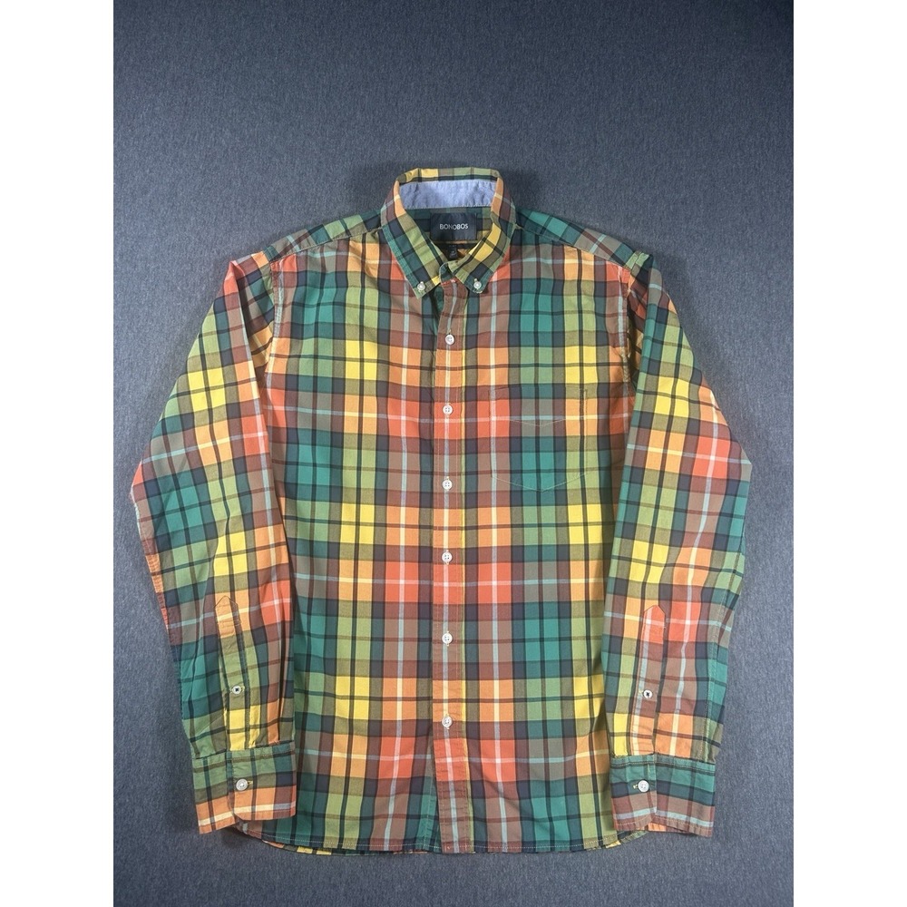Bonobos Men's Slim Fit Multi-Color Madras Plaid Button Down Shirt Size‎ M